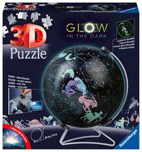 Giocattolo Ravensburger - 3D Puzzle Globo Glow in the Dark - Costellazioni, Impara al geografia in inglese, 180 Pezzi, 6+ Anni Ravensburger