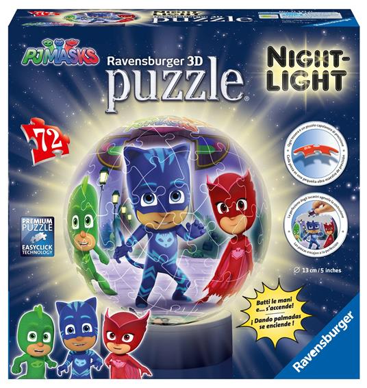 PJ Masks A Puzzle 3D Lampada notturna Ravensburger (11771)