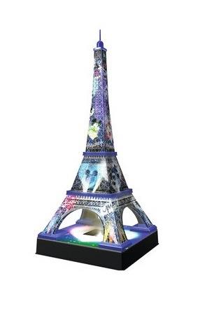 Ravensburger - 3D Puzzle Disney Tour Eiffel Night Edition con Luce, 216 Pezzi, 10+ Anni - 3