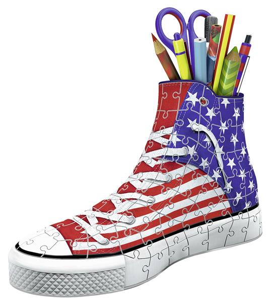 Ravensburger - 3D Puzzle Portapenne Sneaker Usa Flag Edition, 108 Pezzi, 8+  Anni - Ravensburger - Organizer - Puzzle 3D - Giocattoli