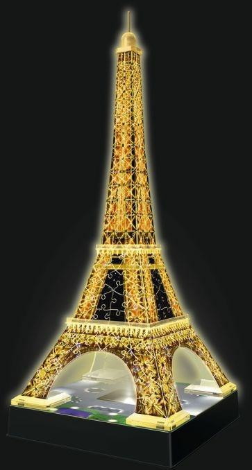 Ravensburger - 3D Puzzle Tour Eiffel Night Edition con Luce, Parigi, 216 Pezzi, 10+ Anni - 9