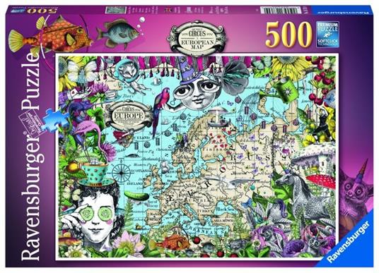 Ravensburger - Puzzle Mappa Europea, Circo Eccentrico, 500 Pezzi, Puzzle  Adulti - Ravensburger - Puzzle 500 pz - Puzzle da 300 a 1000 pezzi -  Giocattoli | laFeltrinelli