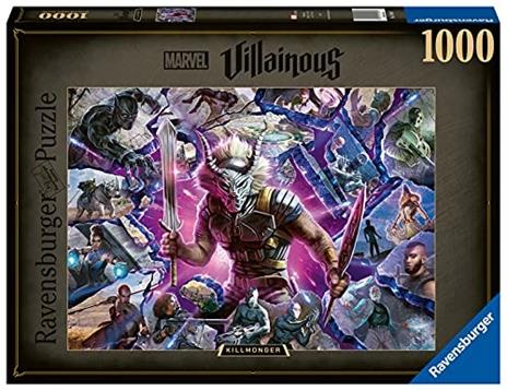 Ravensburger - Puzzle Villainous: Killmonger, Collezione Villainous, 1000 Pezzi, Puzzle Adulti