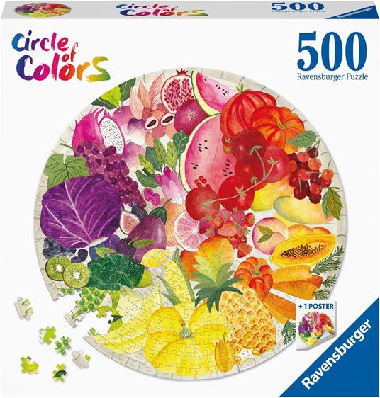 Ravensburger - Puzzle Circolare Frutta e verdura, Collezione Circle of  Colors 500 Pezzi, Puzzle Adulti - Ravensburger - Circle of colors - Puzzle  da 300 a 1000 pezzi - Giocattoli