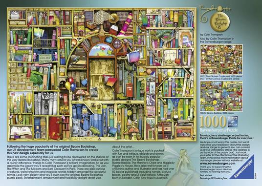 Ravensburger - Puzzle La Biblioteca Bizzarra 2, Collezione Colin Thompson, 1000 Pezzi, Puzzle Adulti - 4