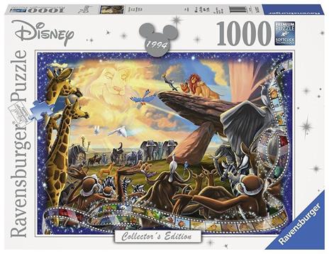 Ravensburger - Puzzle Disney Classic Il Re Leone, Collezione Disney Collector's Edition, 1000 Pezzi, Puzzle Adulti - 40
