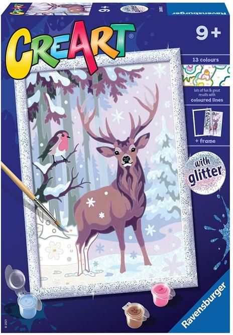 Ravensburger - CreArt Serie D: Gli Amici del Bosco, Kit per Dipingere con i Numeri,