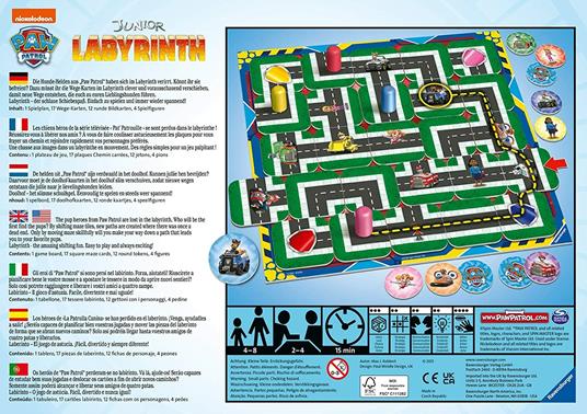 Ravensburger  Paw Patrol Junior Labyrinth, Gioco Da Tavolo, Da 2 a 4 Giocatori, 7+ Anni - 6