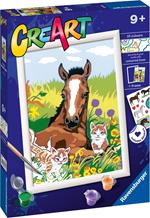 Ravensburger - CreArt Serie D: Puledro con gattini, Kit per Dipingere con i Numeri