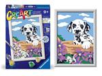 Ravensburger - CreArt Serie E: Dalmata con fiori, Kit per Dipingere con i Numeri,