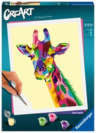 Ravensburger - CreArt Giraffa, Kit per Dipingere con i Numeri, Contiene Tavola Prestampata 24x30 cm, Pennello