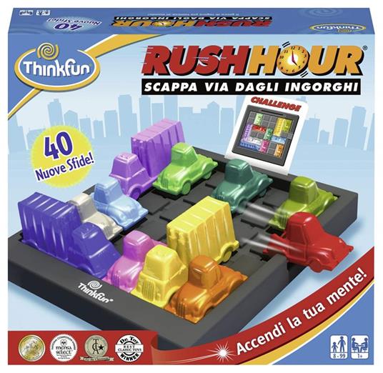 ThinkFun - Rush Hour Scappa Dagli Ingorghi, Gioco di Logica per Bambini Età 8+ Anni - 6