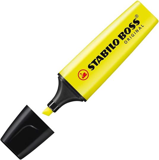 Evidenziatore - STABILO BOSS ORIGINAL - Pack da 2 - Giallo/Giallo - 3