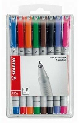 Marcatore - STABILO OHPen universal Permanente- Tratto Superfine (0,4 mm) - Astuccio da 8 - Colori assortiti