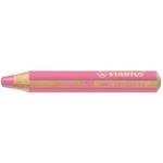 Matite colorate Stabilo Woody 3 in 1 punta larga conf. 5 pz rosa 880/334