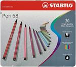 Pennarello Premium - STABILO Pen 68 - Scatola in Metallo da 20 - Colori assortiti