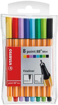 Fineliner - STABILO point 88 Mini - Astuccio da 8 - Colori assortiti