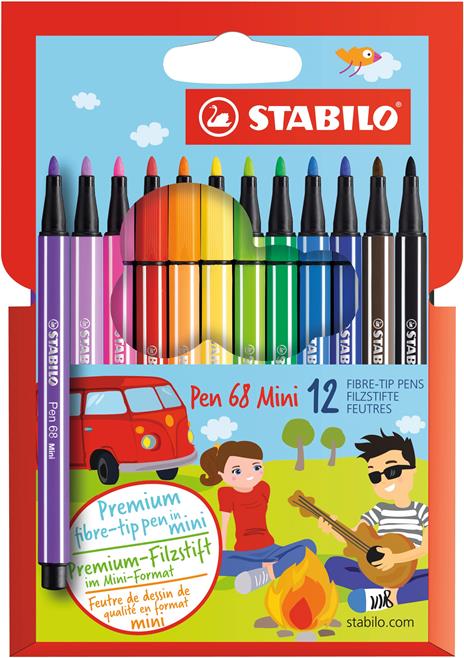 Pennarello Premium - STABILO Pen 68 Mini - Astuccio da 12 - Colori assortiti