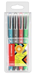 Penna Roller - STABILO worker+ colorful - Tratto 0,5 mm - Astuccio da 4 - Colori assortiti