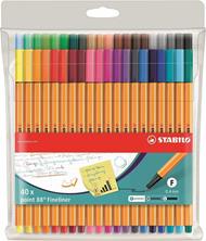 Fineliner - STABILO point 88 - Astuccio da 40 - Colori assortiti