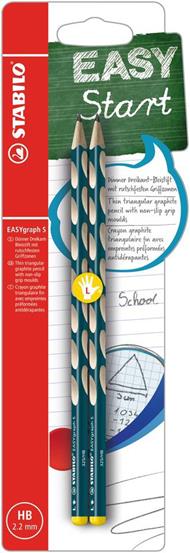 Matita Ergonomica triangolare - STABILO EASYgraph S per Mancini in Petrolio - Pack da 2 - Gradazione HB