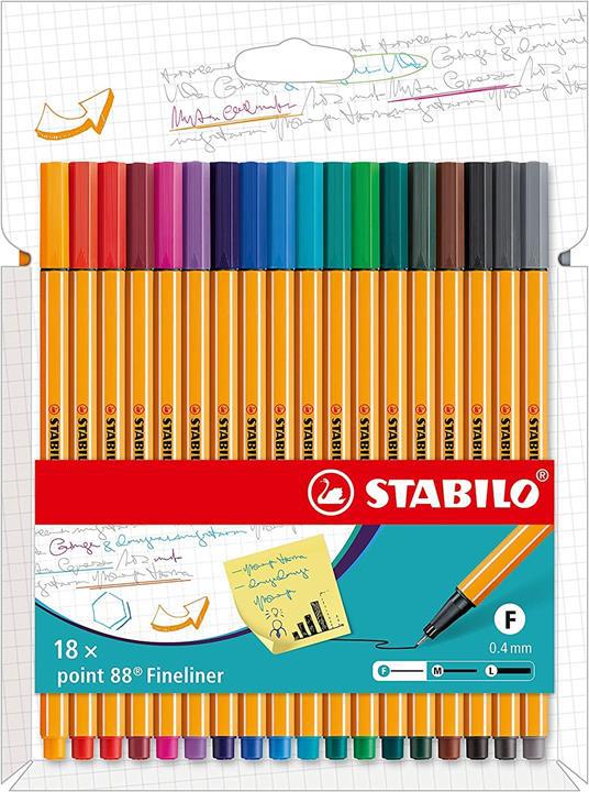 Fineliner - STABILO point 88 - Astuccio da 18 - Colori assortiti