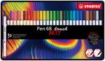 Pennarello Premium con punta a pennello - STABILO Pen 68 brush - ARTY - Scatola in metallo da 30 - Colori assortiti