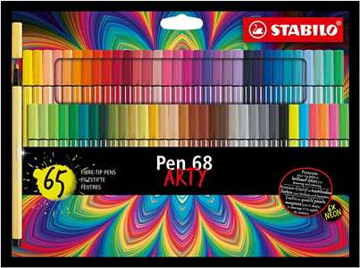 Cartoleria Pennarello Premium - STABILO Pen 68 - ARTY - Astuccio da 65 - Colori assortiti STABILO