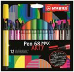 Pennarello Premium a tratto doppio (1 + 5 mm) - STABILO Pen 68 MAX - ARTY - Astuccio da 12 - Colori assortiti