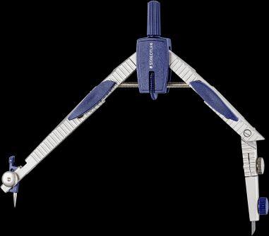 compasso scolastico con tasti per la regolazione rapida a frizione e vite centrale micrometrica, asta articolata - 3