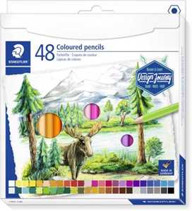 Cartoleria Astuccio con 48 matite colorate esagonali in colori assortiti, linea Design Journey Staedtler