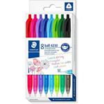 PENNE A SFERA A SCATTO COLORATE BALL 4230 STAEDTLER - ASTUCCIO 8 COLORI TRATTO M