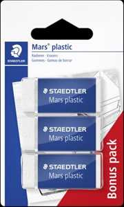 Cartoleria 3 gomme bianca mini Mars plastic Staedtler