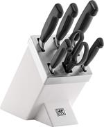 Zwilling Vier sterne set di coltelli con ceppo con sistema autoaffilante 7pz. bianco