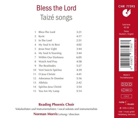 Gesange Aus Taize. Bless The Lord - CD Audio - 2