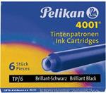 Cartucce per stilografica Pelikan 4001 TP/6 nero. Confezione 6 pezzi