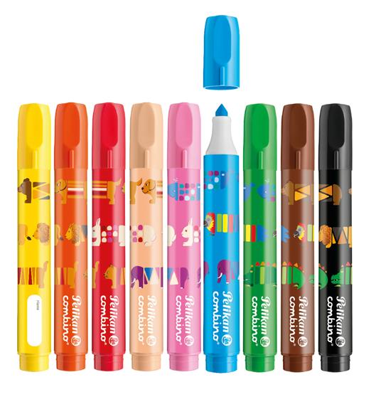 PENNARELLI PELIKAN COMBINO Per Bambini Confezione 9 Colori