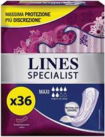 Lines Specialist Maxi Assorbenti per Incontinenza Donna Offerta 3 Confezioni da 12 Pz