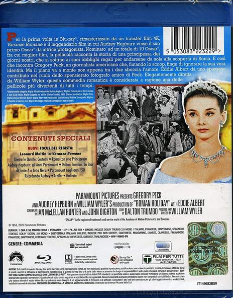 Vacanze Romane (Blu-ray) di William Wyler - Blu-ray - 2