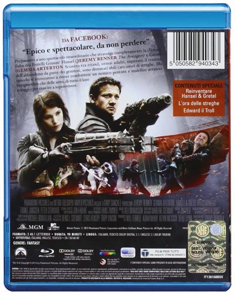 Hansel & Gretel. Cacciatori di streghe (Blu-ray) di Tommy Wirkola - Blu-ray - 2