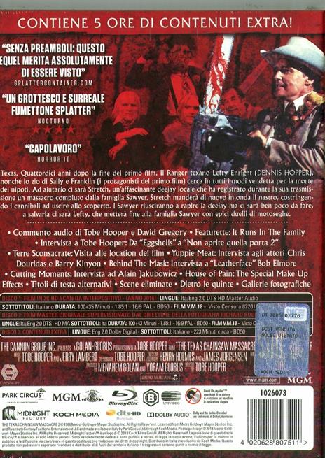 Non aprite quella porta 2. Limited Edition con Booklet (3 Blu-ray) -  Blu-ray - Film di Tobe Hooper Fantastico | Feltrinelli