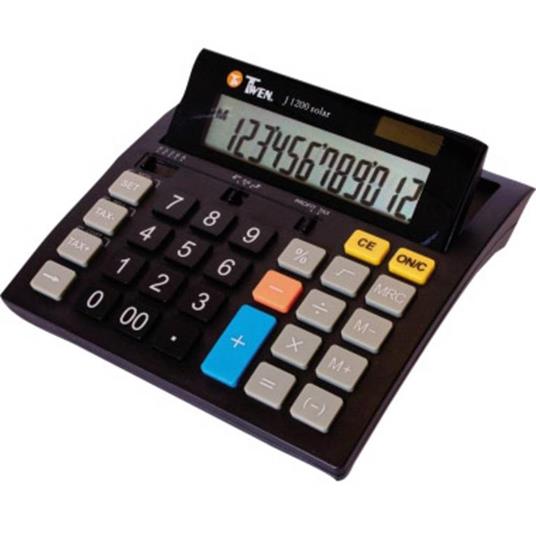 Calcolatrice da tavolo Twen J 1200 Nero Display (cifre): 12 a energia solare, a batteria (L x A x P) 141 x 25 x 151 mm - 2
