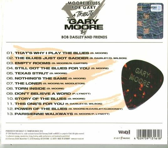 Moore Blues for Gary - CD Audio di Bob Daisley - 2