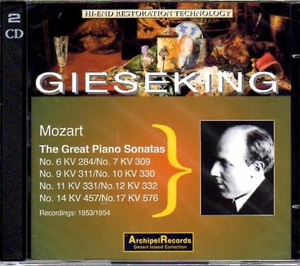 Le Grandi Sonate per Pianoforte - CD Audio di Wolfgang Amadeus Mozart,Walter Gieseking