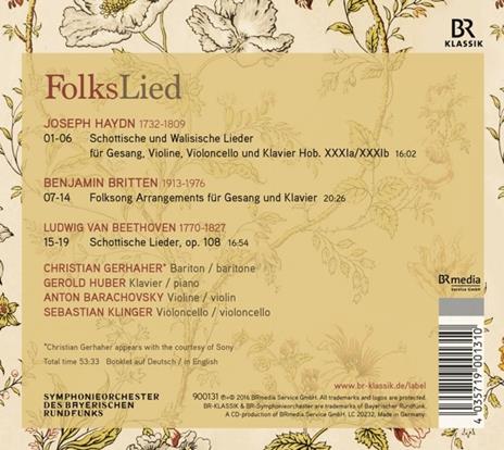 Folkslied - CD Audio di Ludwig van Beethoven,Benjamin Britten,Franz Joseph Haydn - 2