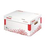 Scatola archivio Esselte SPEEDBOX con coperchio integrato bianco/rosso 25,2x19,3x35,5 cm - 623911 (Conf.15)