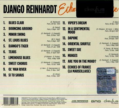 Echoes of France - CD Audio di Django Reinhardt - 2