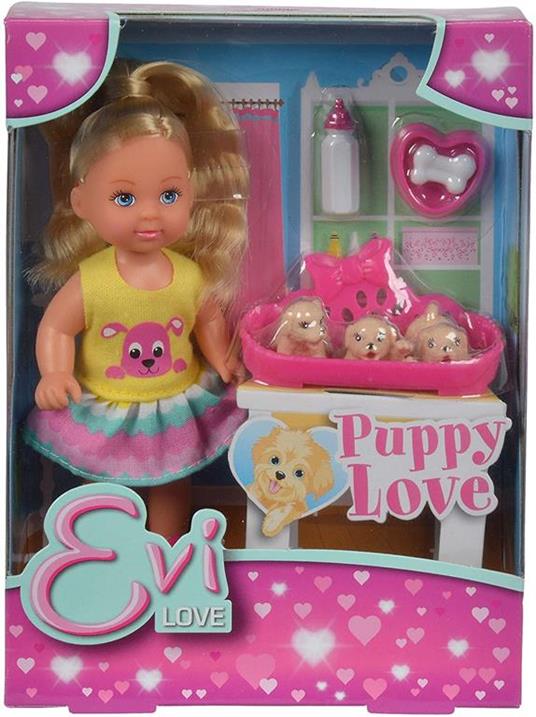 Evi Love. Puppy Love Con Cesta Dei Cuccioli e Accessori