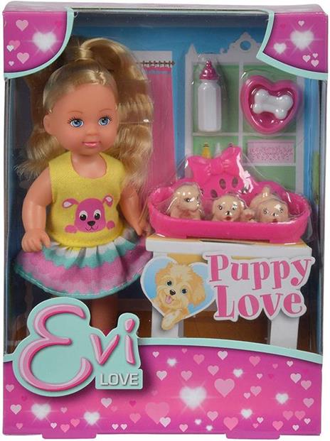 Evi Love. Puppy Love Con Cesta Dei Cuccioli e Accessori - 4