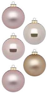 Inge‘s Christmas Decor Pearly Rose Ornamento per palline di Natale Oro, Rosa 6 pz